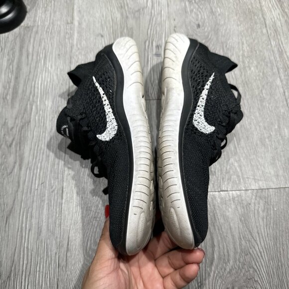 Nike Free RN Flyknit 2018 942839-001 Womens Sz  8.5 Black Athletic Running Shoes - Picture 9 of 9